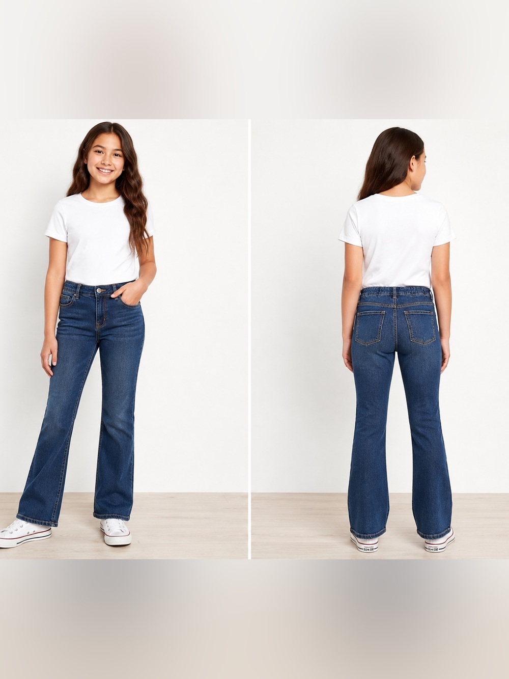 Old Navy Girls XXL 18 Bootcut Jeans Blue Denim Adjustable Waist